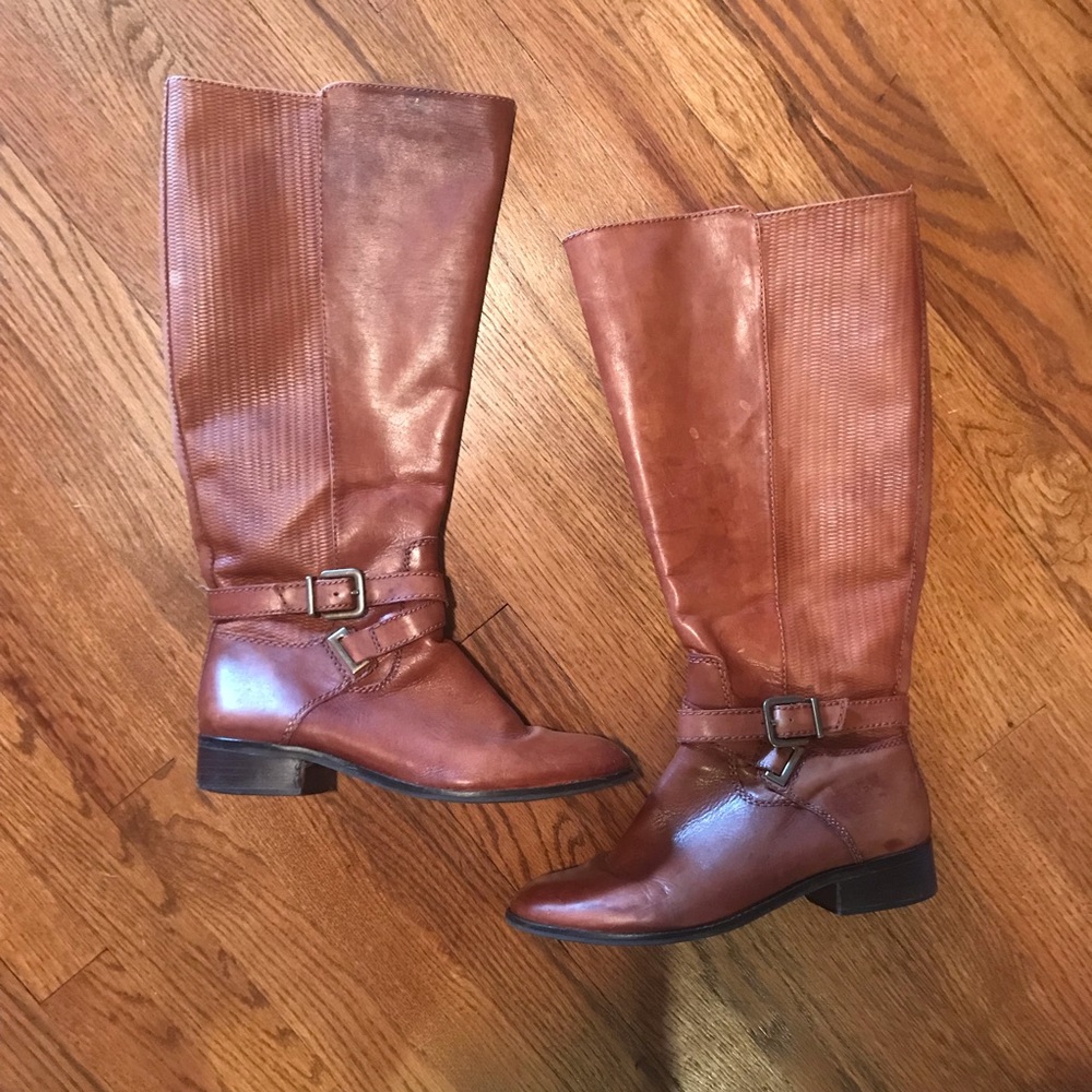 Antonio Melani Chestnut Brown Leather Riding Boots